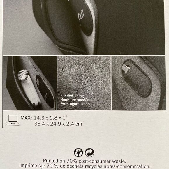 NEW Case Logic MacBook Pro 13" MacBook Air Carrying Case Zippered Sleeve Black - Picture 6 of 9